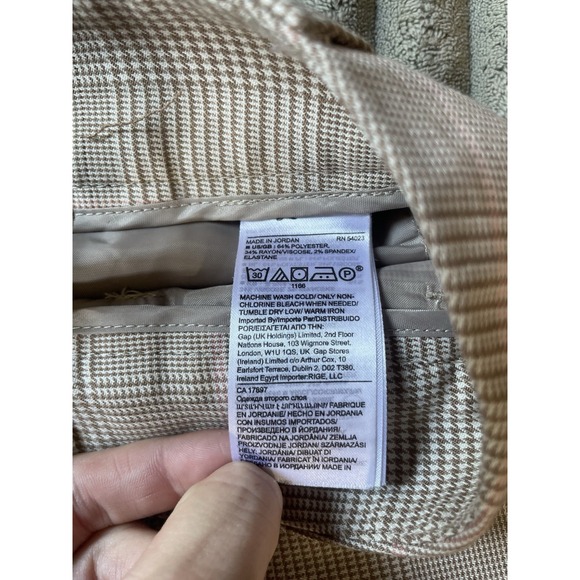 Banana Republic Women's 4 Brown Houndstooth Cropped Dress Pants Trousers - Picture 7 of 10